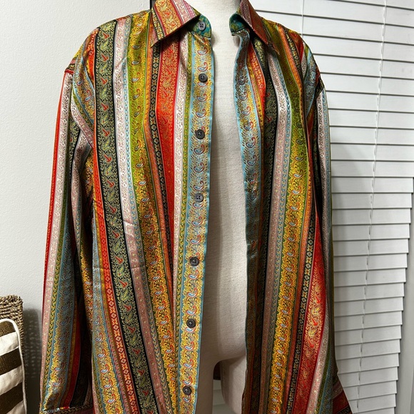 $398 ROBERT GRAHAM SILK LUXURY BUTTON DOWN PAISLEY MEN’S DESIGNER SHIRT SIZE 2XL - Picture 11 of 16